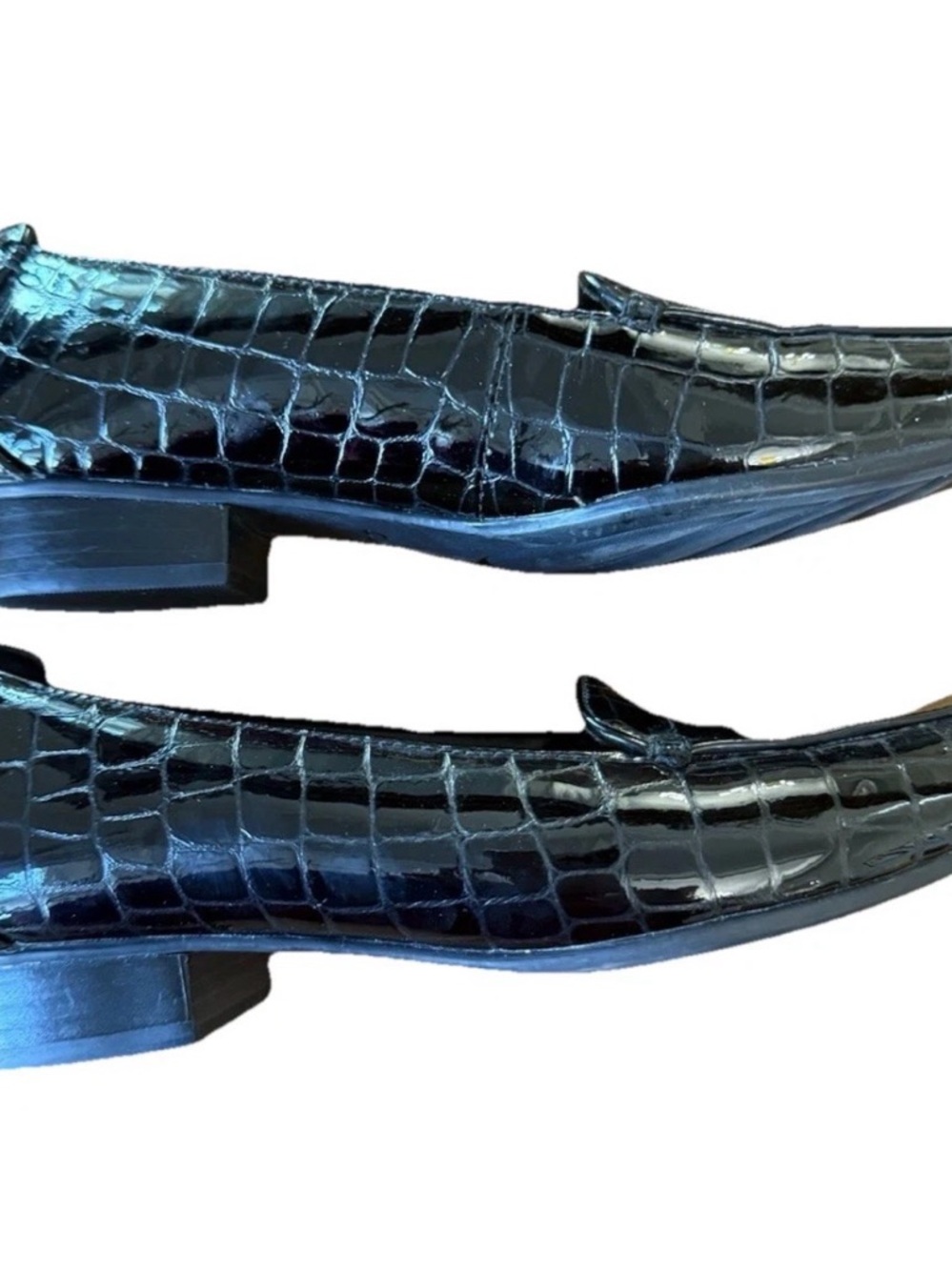Clarks Keesha Luca Black Croc-Embossed Patent Leather Loafers Women’s Sz 7 - Picture 2 of 5